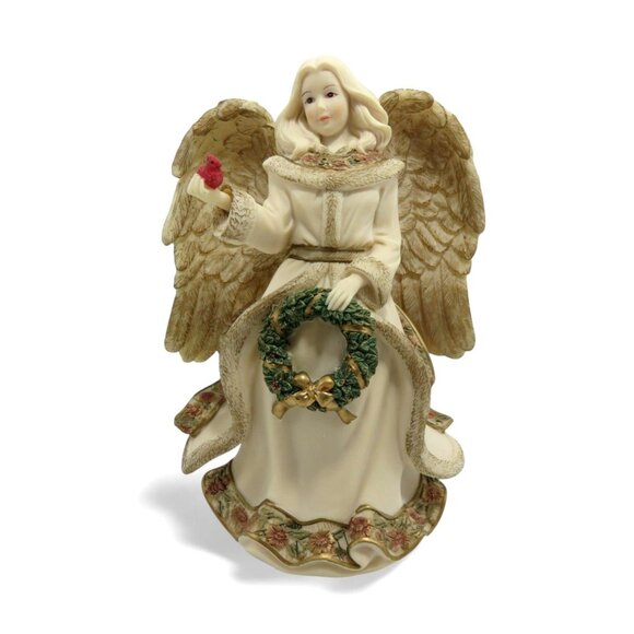 SARAHS ANGELS Musical Figurine Angel with Red Cardinal Bird 2011 Boxed - Picture 10 of 10